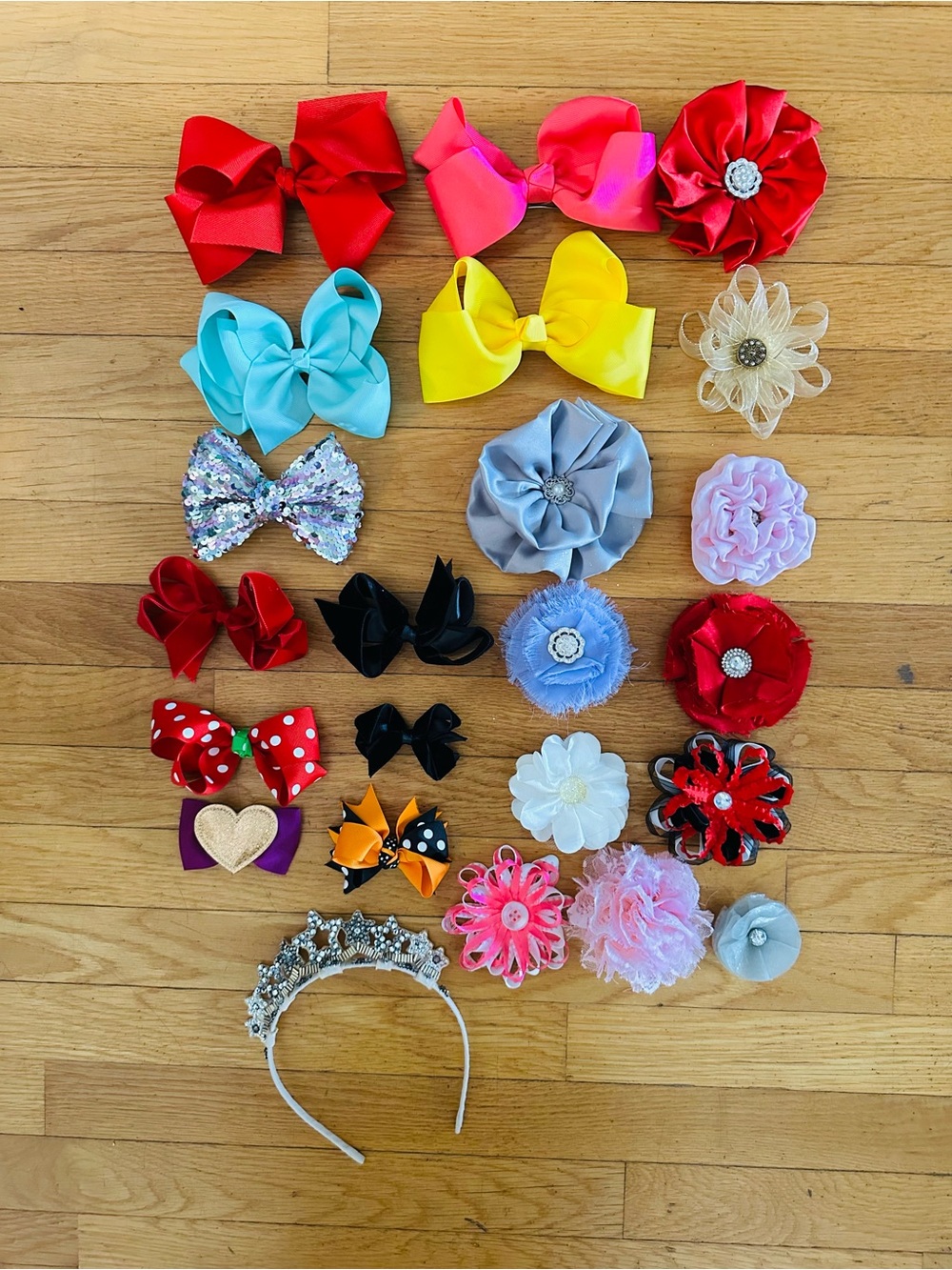 Assorted Girls' Decorative Hair Bow and Flower Clip Set - Multi Color
